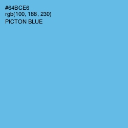 #64BCE6 - Picton Blue Color Image